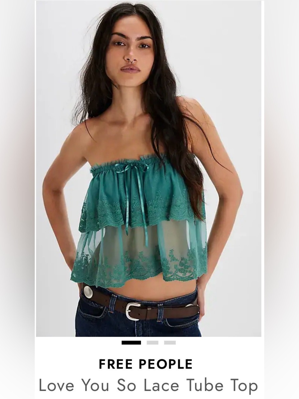 Free People Lace Strapless Top